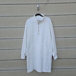 NWT reCollection Winter White half zip sweatshirt dress XL